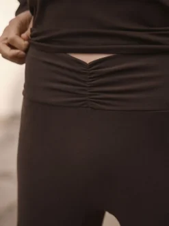 Next Soft Touch Rib Ruched Flare Leggings Chocolate Brown Hot