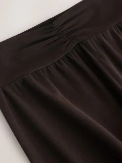 Next Soft Touch Rib Ruched Flare Leggings Chocolate Brown Hot