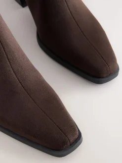 Next Standard/Wide Fit Chelsea Style Western Cowboy Boots Chocolate Brown Discount