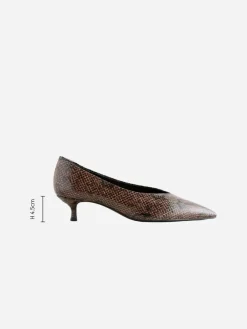 Next Standard/Wide Fit Point Toe Low Kitten Heels Shoes Chocolate Brown Online