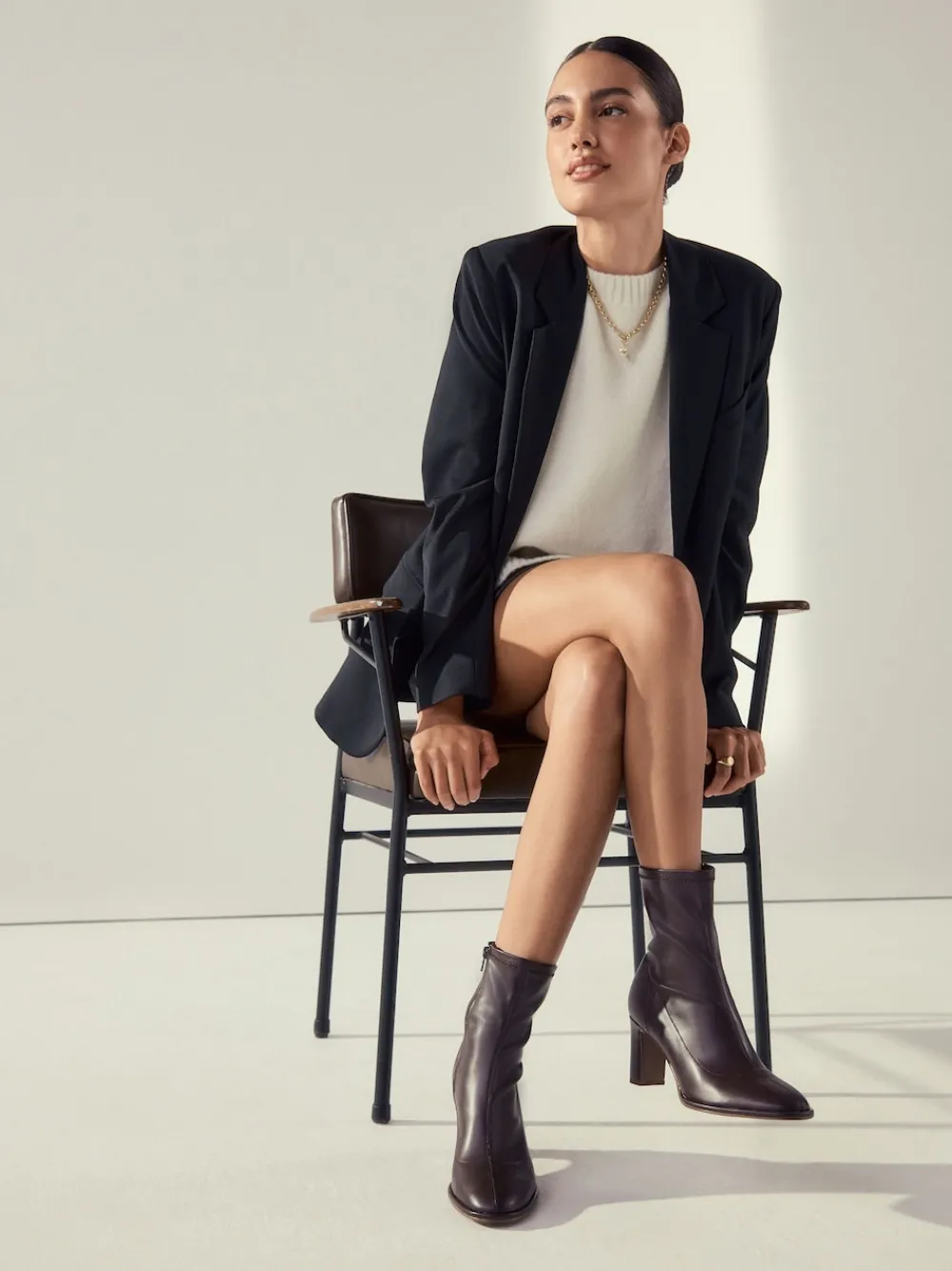 Next Standard/Wide Fit Forever Comfort® Round Toe Sock Boots Chocolate Brown Hot