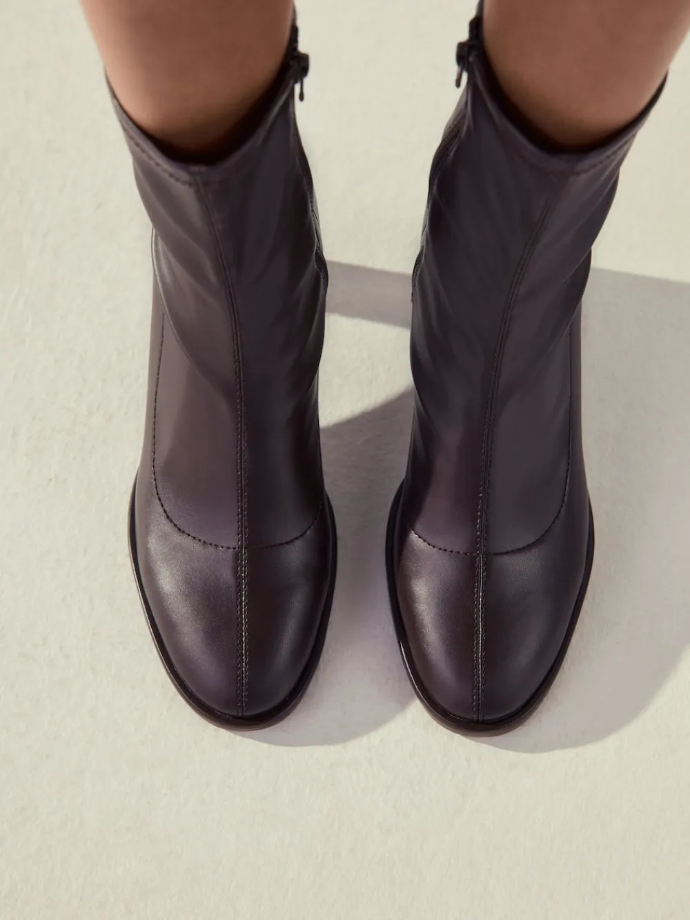 Next Standard/Wide Fit Forever Comfort® Round Toe Sock Boots Chocolate Brown Hot