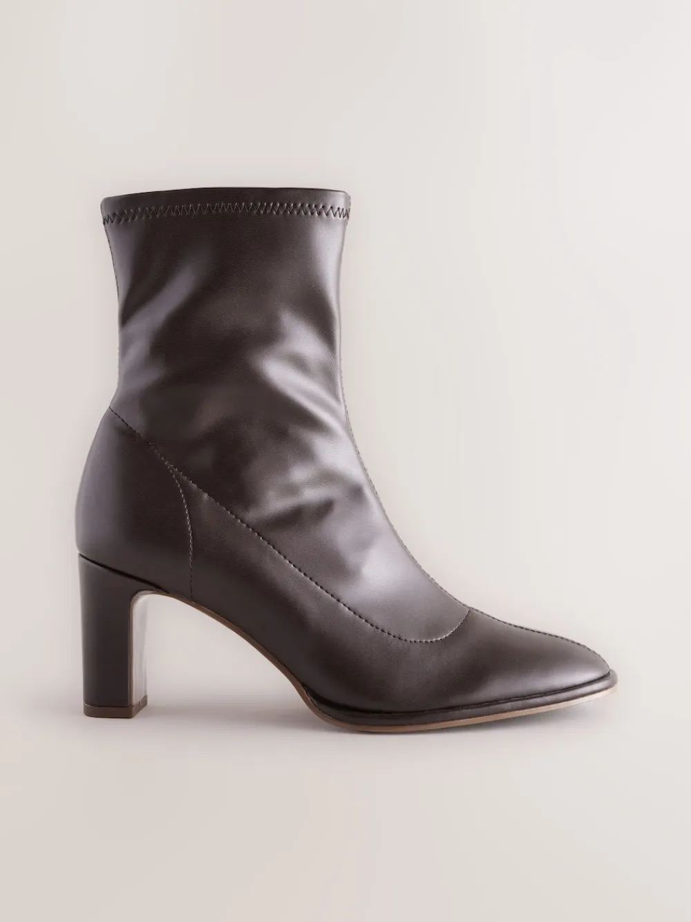 Next Standard/Wide Fit Forever Comfort® Round Toe Sock Boots Chocolate Brown Hot