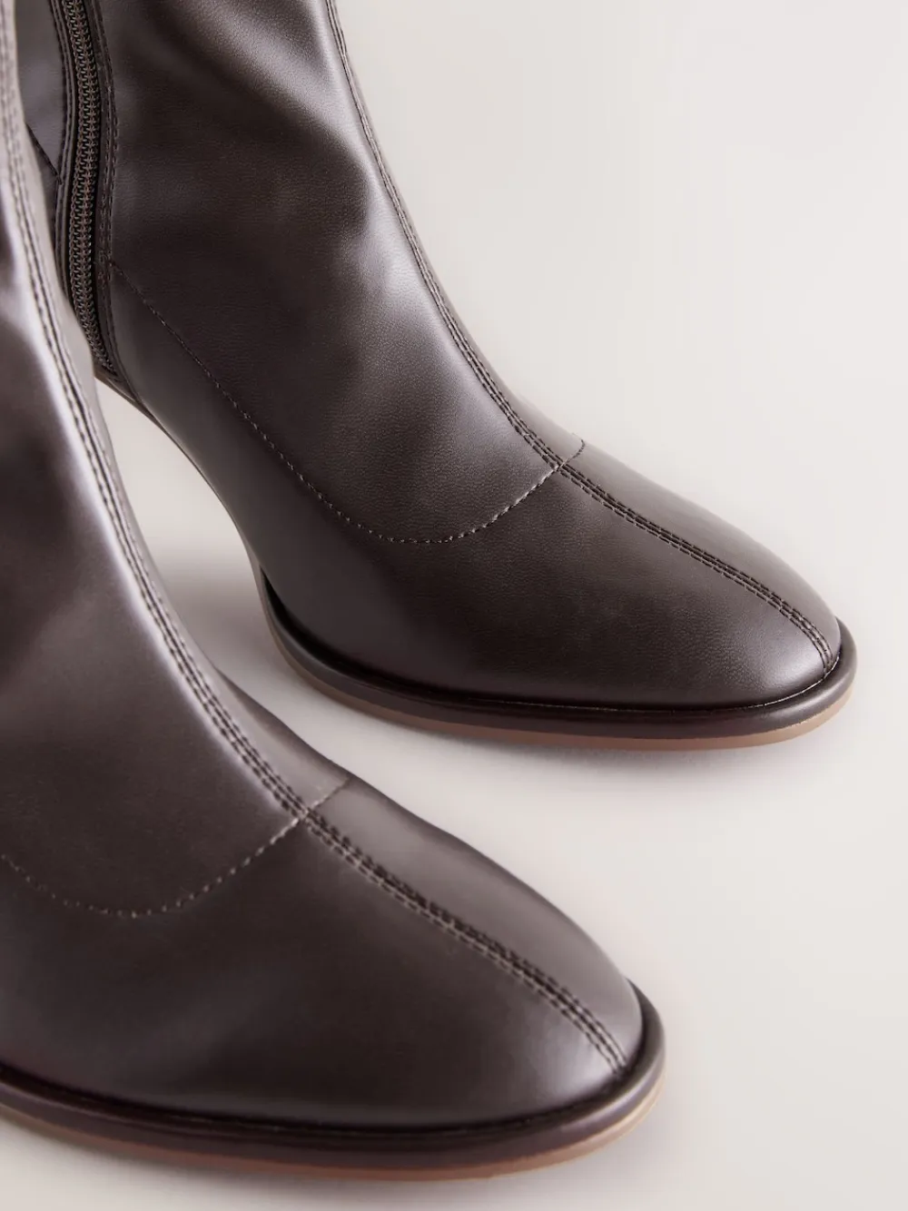 Next Standard/Wide Fit Forever Comfort® Round Toe Sock Boots Chocolate Brown Hot