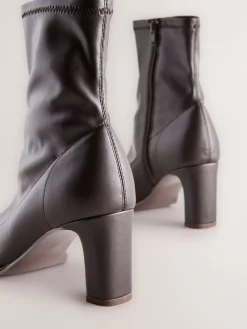 Next Standard/Wide Fit Forever Comfort® Round Toe Sock Boots Chocolate Brown Hot