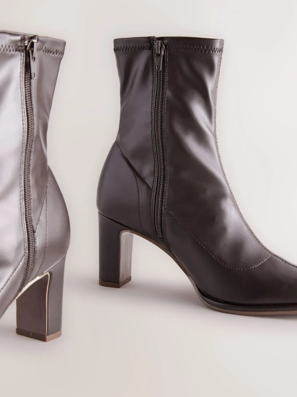 Next Standard/Wide Fit Forever Comfort® Round Toe Sock Boots Chocolate Brown Hot