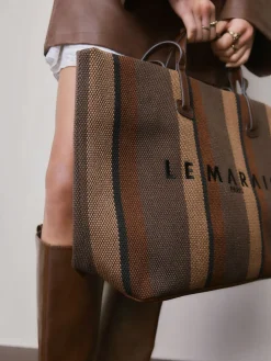 Next Shoulder Bag Chocolate Brown Stripe Online