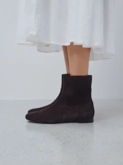 Next Forever Comfort® Flat Ankle Boots Chocolate Brown Suede Best