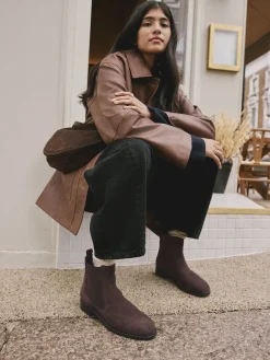 Next Chocolate Brown Suede Standard/Wide Fit Forever Comfort® Chelsea Ankle Boots Sale