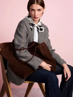 Next Chocolate Brown Tabitha Simmons x Sophie Suede Shopper Bag Clearance