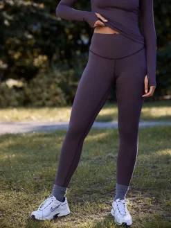 Next Thermal Fleece Lined Sports Leggings Chocolate Brown Outlet