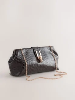 Next Chocolate Brown Volume Clutch Bag