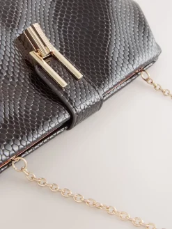 Next Chocolate Brown Volume Clutch Bag