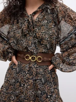 Next Wide Corset Belt Chocolate Brown Sale