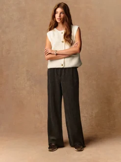 Next Chocolate Brown Wide Leg Soft Cord Trousers Outlet