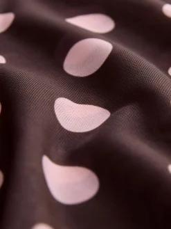 Next Chocolate Brown/Pink Polka Dot Long Sleeve Ruched Side Mesh Top Best