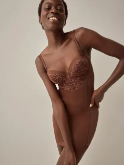 Next Chocolate Nude Firm Tummy Control Cupped Lace Slip Sale