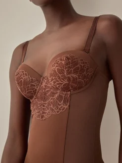 Next Chocolate Nude Firm Tummy Control Cupped Lace Slip Sale