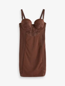 Next Chocolate Nude Firm Tummy Control Cupped Lace Slip Sale