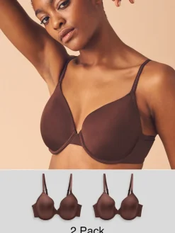 Next Chocolate Nude Full Cup A-E Smoothing Ultimate Comfort Bras 2 Pack