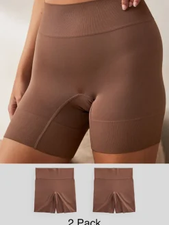 Next Seamless Smoothing Anti-Chafe Shorts 2 Pack Chocolate Nude Discount