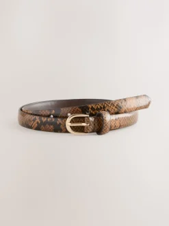 Next Chocolate Snake Print PU Belt Hot
