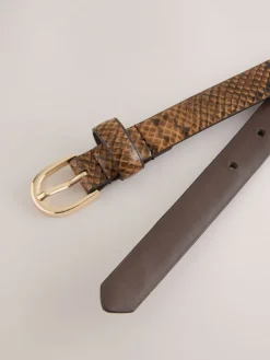 Next Chocolate Snake Print PU Belt Hot