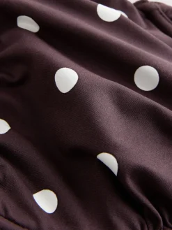 Next DD+ Wired Non Padded Bikini Top Chocolate/Cream Polka Dot Clearance