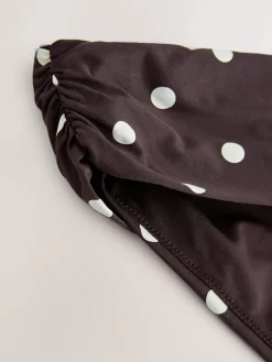 Next Chocolate/Cream Polka Dot Roll Top Bikini Bottoms Hot