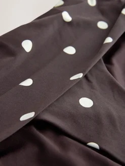 Next Chocolate/Cream Polka Dot Roll Top Bikini Bottoms Hot