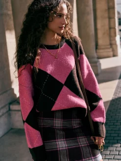 Next Chocolate/Pink Check Mini Skirt Best