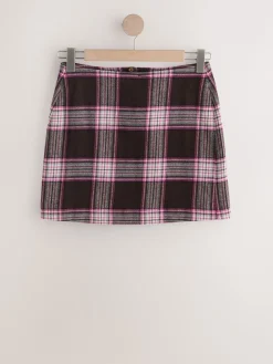 Next Chocolate/Pink Check Mini Skirt Best