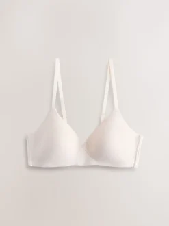 Next Pad Non Wire Cotton Blend Ultimate Comfort Bras 3 Pack Chocolate/Pink/Cream Clearance