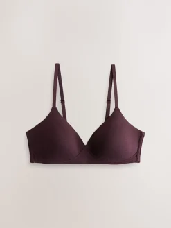 Next Pad Non Wire Cotton Blend Ultimate Comfort Bras 3 Pack Chocolate/Pink/Cream Clearance