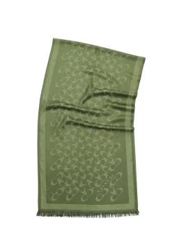 Coach Green Bias Signature C Oblong Scarf New
