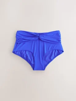 Next Cobalt Blue Midi Waist Print Bikini Bottoms Outlet