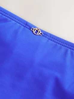 Next Cobalt Blue Midi Waist Print Bikini Bottoms Outlet