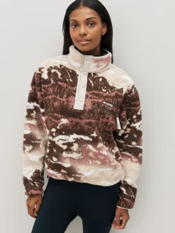 Columbia Helvetia™ II Printed Cropped Half Snap Fleece Brown Hot