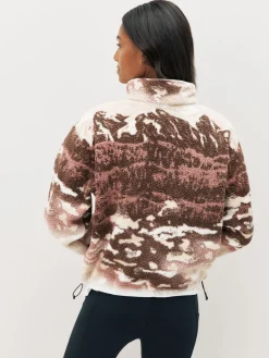 Columbia Helvetia™ II Printed Cropped Half Snap Fleece Brown Hot