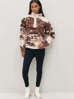 Columbia Helvetia™ II Printed Cropped Half Snap Fleece Brown Hot