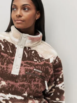 Columbia Helvetia™ II Printed Cropped Half Snap Fleece Brown Hot