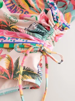 Next Conversational Print Ruched Side Tummy Shaping Control Swimsuit Clearance