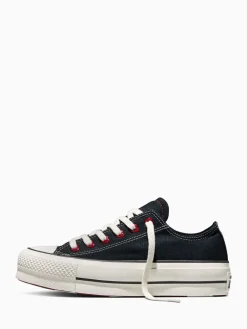 Converse Black Chuck Taylor Lift Heart Detail Low Trainers Best
