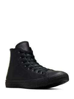 Converse Black Leather High Top Trainers