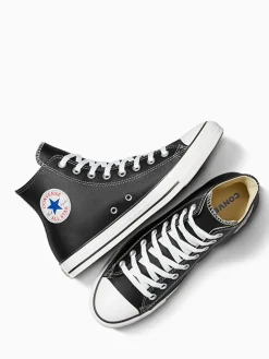 Converse Black Leather High Trainers Best