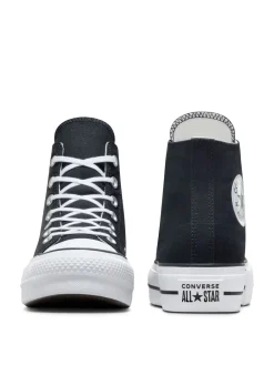 Converse Black/White Chuck Taylor All Star Lift Wide Trainers Hot