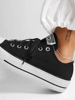 Converse Platform Lift Chuck Ox Trainers Black/White Sale