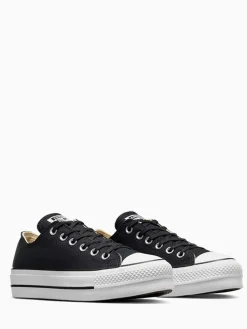 Converse Platform Lift Chuck Ox Trainers Black/White Sale