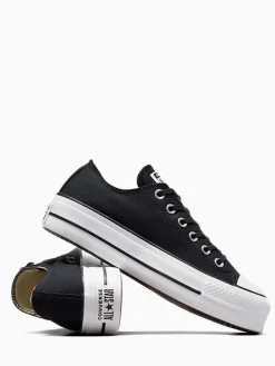 Converse Platform Lift Chuck Ox Trainers Black/White Sale