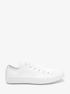 Converse White Chuck Taylor All Stars Leather Ox Trainers Hot
